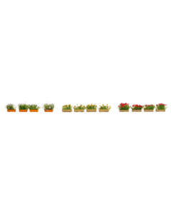 H0 Bloembakken, Bloeiend rood, wit en geel Noch 14009