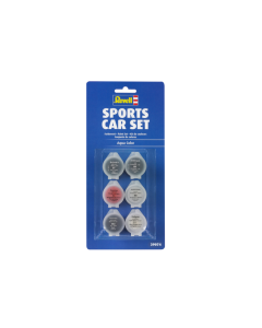 Aqua Verfset "Sportauto", 6 stuks - Nr. 7, 9, 34, 99, 302 en 371 Revell 39074