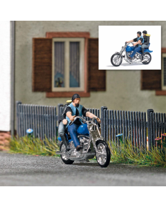 H0 Amerikaanse motor met bikerpaar Busch 7860