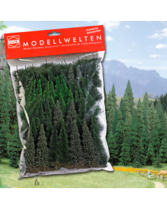 H0 Dennenbomen, 65 stuks Busch 9766
