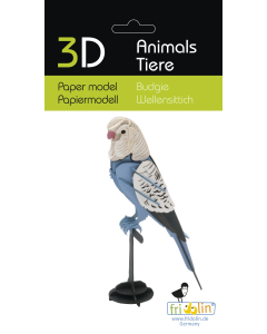 3D-model, grasparkiet, lasergesneden speciaal bewerkt karton Fridolin 11733