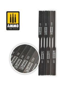 Tapered sanding sticks 120/180/240/320/1200/1500 gr AMMO by Mig 8567