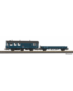 Piko 28334 OUTLET - H0 DB Set Umbauwagens "Werkstatt + Flachwagen", 2-delig