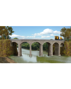 H0 Rosanna viaduct gebogen met ijsbrekerpijlers, enkelspoor Kibri 39726