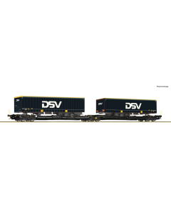 H0 Dubbele draagwagenT3000e+DSV Roco 6600034