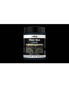Black Splash Mud, Thick Mud 200ml - Vallejo 26812 Vallejo 26812