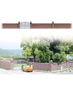 H0 Stenen muur met poort, 800 mm Busch 6014