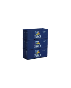 H0 Container Set 20' P&O, 3 stuks Piko 56200