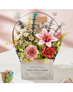 Rowood Wooden Flower Basket - Houten 3D Puzzle Robotime TW03H Robotime TW03H