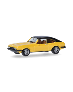 H0 Ford Capri II met vinyl dak, daytona geel - Herpa 420570-002 Herpa 420570002