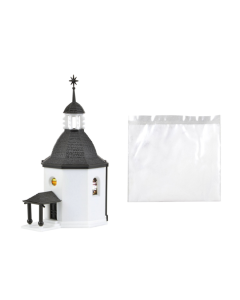 Z Silent Night Memorial Chapel met LED-verlichting en kunstsneeuw, functionele kit Vollmer 49412