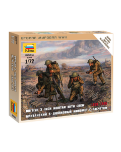 1/72 British 3-Inch Mortar with Crew (1939-1942), snap fit "Art of Tactic" Zvezda 6168