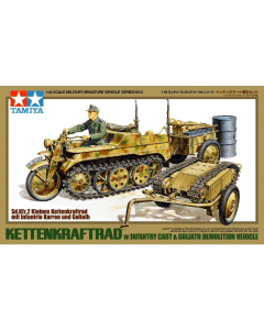 1/48 Kettenkrad w/Cart & Goliath Vehicle Tamiya 32502