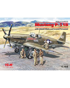 1/48 Mustang P-51B with USAAF Pilots and Ground Personnel ICM Holding 48125