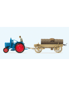 H0 Tracktor Lanz D 2416met vloeistof aanhanger Preiser 17939