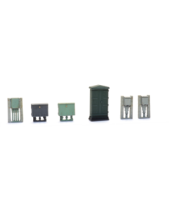 H0 Oude electriciteitskastjes, 6 stuks - Artitec 387.541 Artitec 387541