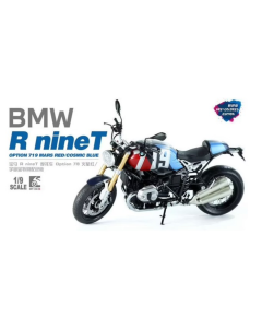 1/9 BMW R nineT Option 719 Mars Red/CosmicBlue (Pre-colored Edition) Meng MT003T