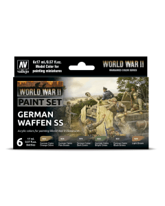 German Waffen SS WWII Model Color Set, 6 kleuren Vallejo 70207