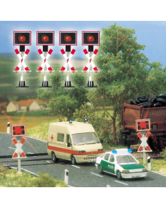 H0 Overweglichten met elektronica, 4 stuks Busch 5913
