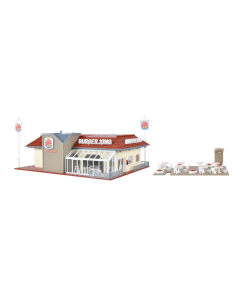 H0 Burger King fastfoodrestaurant met interieur en led-verlichting, functionele kit Vollmer 43632
