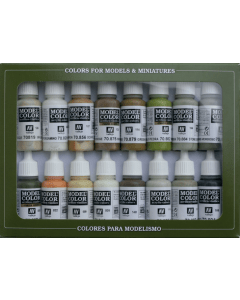 Earth Tones Model Color Paint Set, 16 kleuren Vallejo 70141