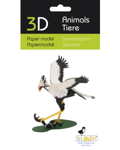 3D-model, secretarisvogel, lasergesneden speciaal bewerkt karton Fridolin 11751