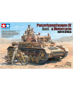 1/35 Duitse Tank Panzerkampfwagen IV Ausf.F & Motorset Noord-Afrika Tamiya 25208