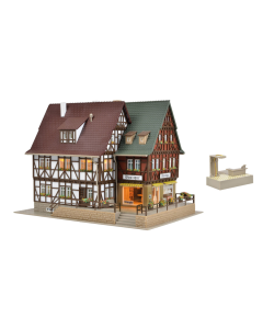 H0 Boutique met interieur en led-verlichting, functionele kit Vollmer 43694