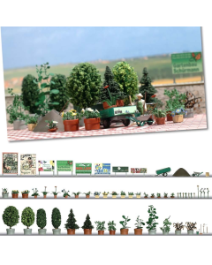 H0 Bloemen- en plantenbakken met toebehoren Busch 1211