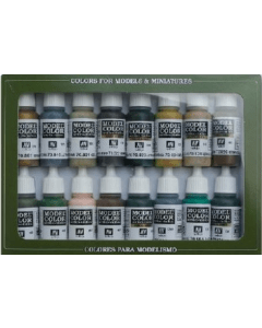 Tinnen Figuren Model Color Paint Set, 16 kleuren Vallejo 70121