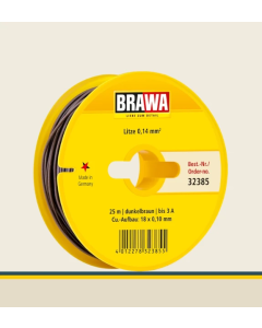 Brawa 32385 Draad 0,14mm, 25 meter, donkerbruin