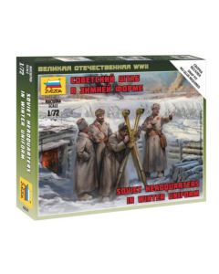 1/72 Soviet Headquarters in Winter Uniform WWII, snap fit "Art of Tactic" Zvezda 6231