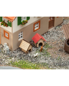 H0 Hondehokken (lasercut), 2 stuks Faller 180309