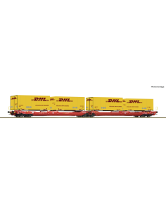 H0 Dubbele draagwagen T3000e met DHL-containers Roco 6600057