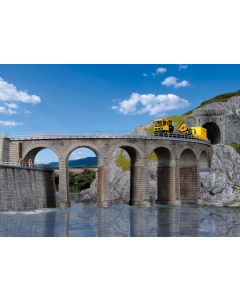 H0 Riedberg viaduct met ijsbrekerpijlers, gebogen, enkelsporig Kibri 39725