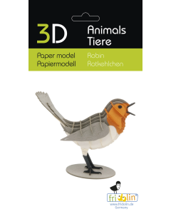 3D-model, roodborstje, lasergesneden speciaal bewerkt karton Fridolin 11732