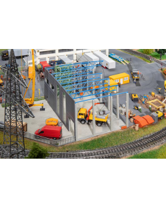 H0 Industriehal in aanbouw, Systeembouw Faller 130892