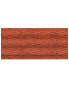 H0 3D-kartonplaat "Dakpannen rood beverstaart" 25 x 12,5 cm Noch 56690