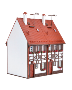 H0 Half-houten geschakelde twee-onder-een-kap woning Vollmer 43847