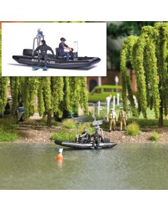 H0 Meertje met varende politieboot Busch 5485