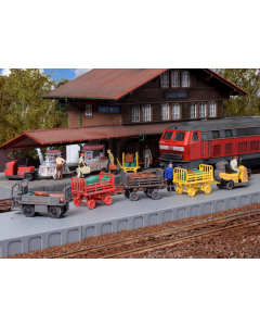 H0 Decoratieset bagagewagen Kibri 38646