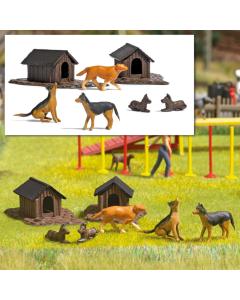 H0 Set honden + hokken Busch 1197