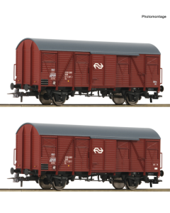 H0 2-delige set: Gesloten goederenwagens, NS Roco 6600151