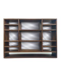 Vitrine met spiegel en acryl voorzetraam, notenkleur Kibri 12054