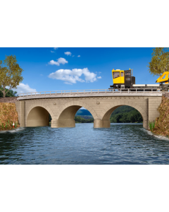 H0 Stenen boogbrug met ijsbrekerpijlers, enkelspoor Kibri 39722