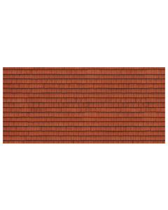 H0 3D-kartonplaat "Dakpannen rood" 25 x 12,5 cm Noch 56670