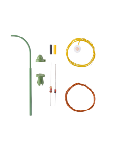 H0 Gebogen gaslantaarn groen met warm-witte LED, bouwpakket Viessmann 6729