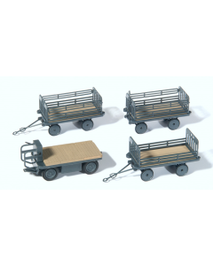 H0 Elektrokar met 3 aanhangers Preiser 17126
