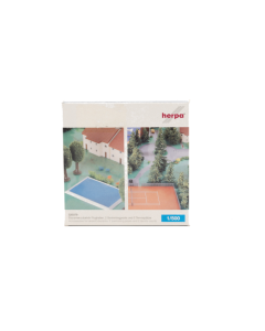 OUTLET - 1/500 Decorset tennisbaan en zwembad Herpa 520379