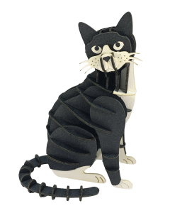 3D-model, zwart-witte kat, lasergesneden speciaal bewerkt karton Fridolin 11759